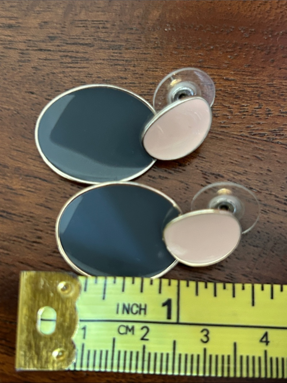 Two-Tone JCrew Drop Earrings in Grey and Pale Pink